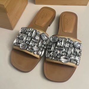 Bejeweled crown vintage sandals